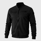 Black Rib Knitted Bomber Varsity Jacket