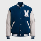 Blue Baseball Rabbit Varsity Jacket