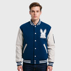 Blue Baseball Rabbit Varsity Jacket