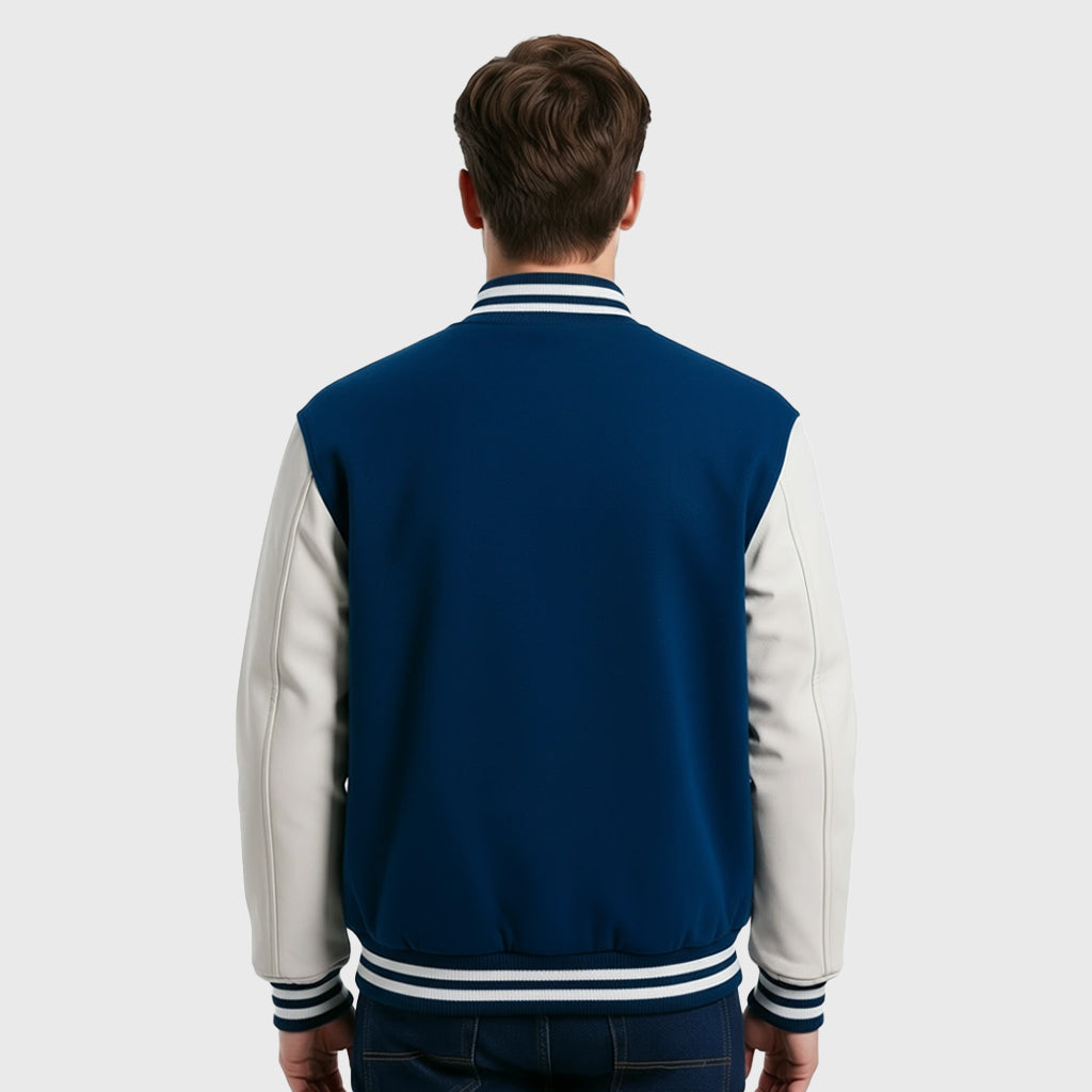 Blue Baseball Rabbit Varsity Jacket
