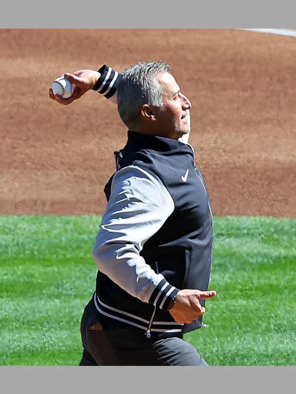 Andy Pettitte Yankees Nike Bomber Jacket Black and Grey