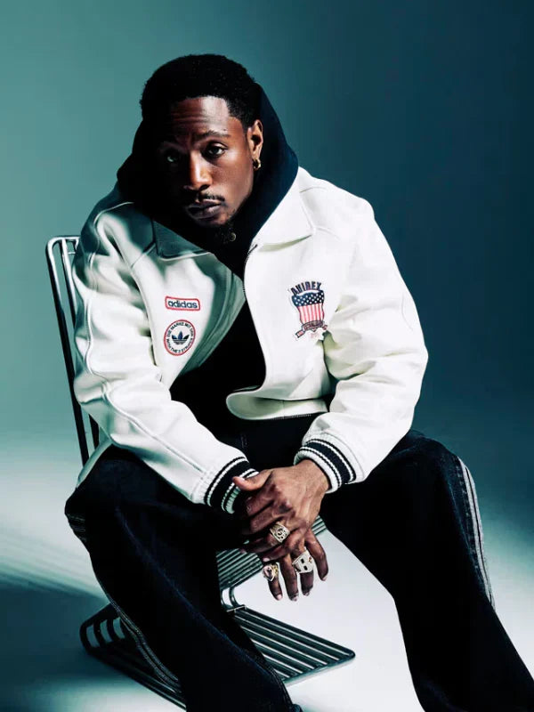 Avirex Adidas Leather Bomber Jacket