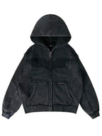 Batman x YoungLA Armored Zip-Up Hoodie Grey