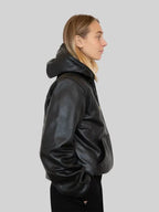 Carhartt Black Leather Hooded Jacket