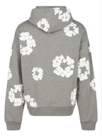 Denim Tears Printed Cotton Wreath Hoodie Grey