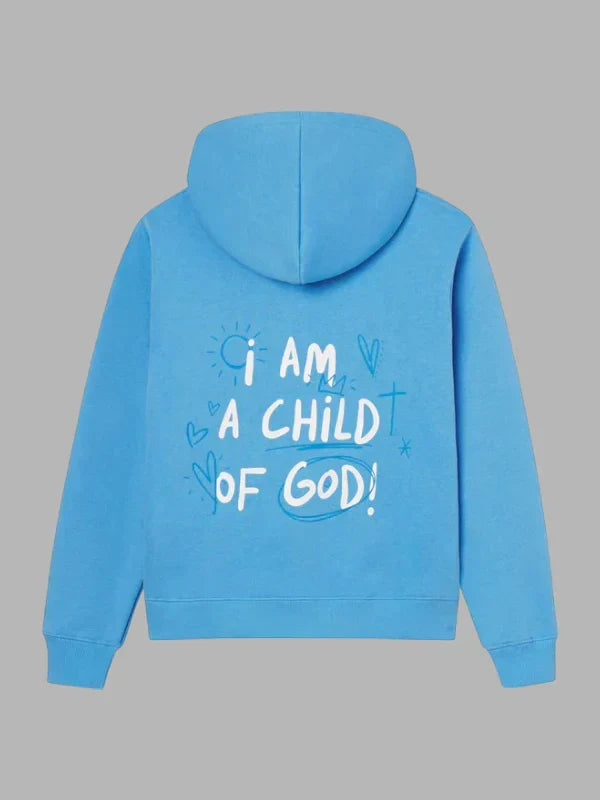 I Am A Child Of God Hoodie Blue