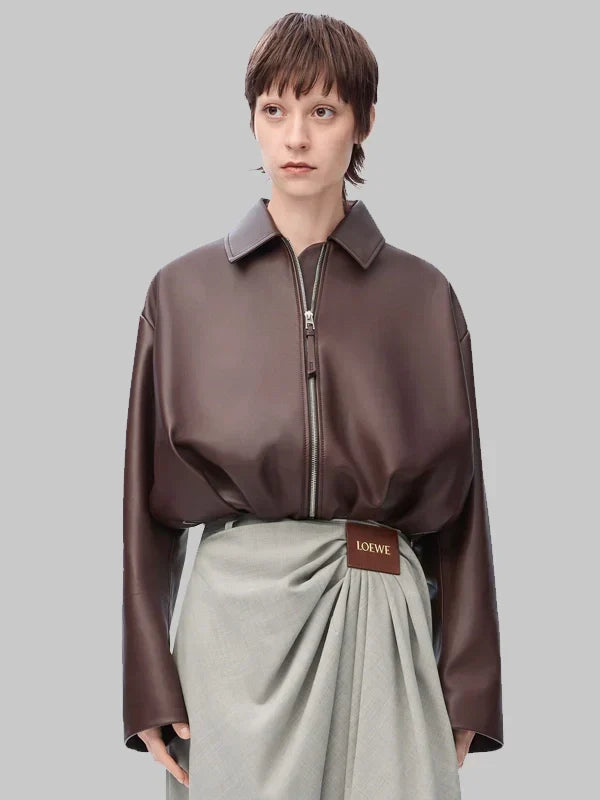 Loewe Leather Jacket Brown