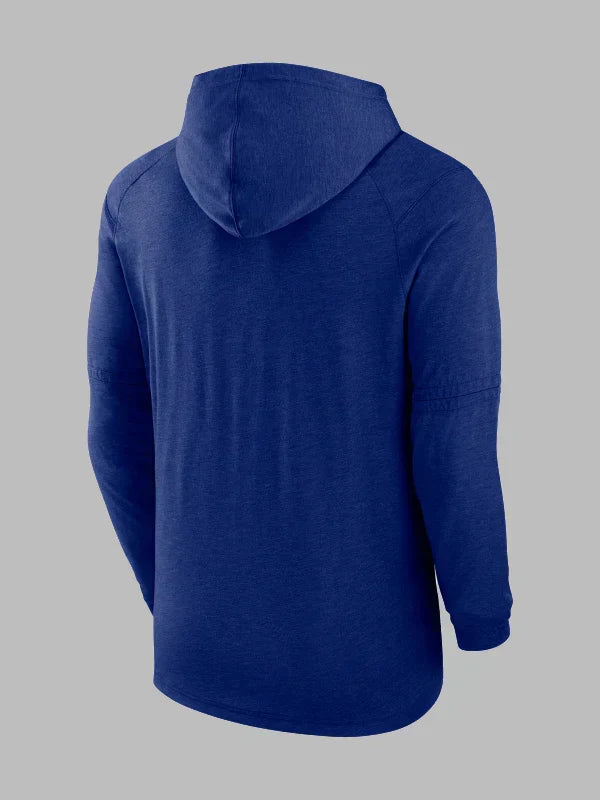 Los Angeles Dodgers Authentic Collection Men_s Nike Dri-FIT MLB Pullover Hoodie Blue