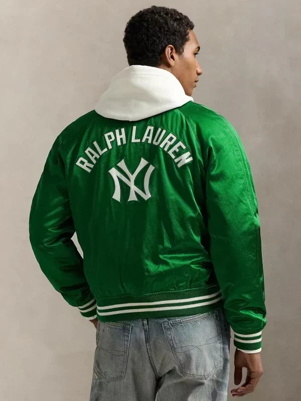 MLB Tokyo Series Polo Ralph Lauren Yankees Green Satin Jacket
