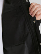 Man United Funnel Neck Parka Jacket Black