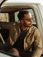 Mens-Waxed-Canvas-Trucker-Jacket-Brown