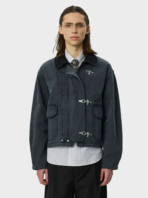 Mfpen Clasp Jacket Washed Black