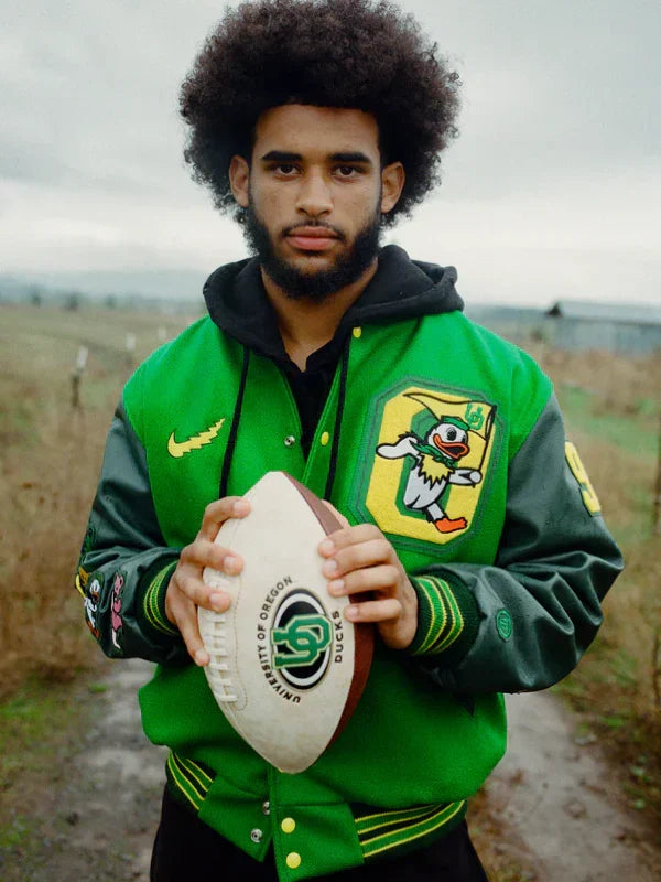 Nike Oregon Grateful Ducks Lettermens Jacket Green