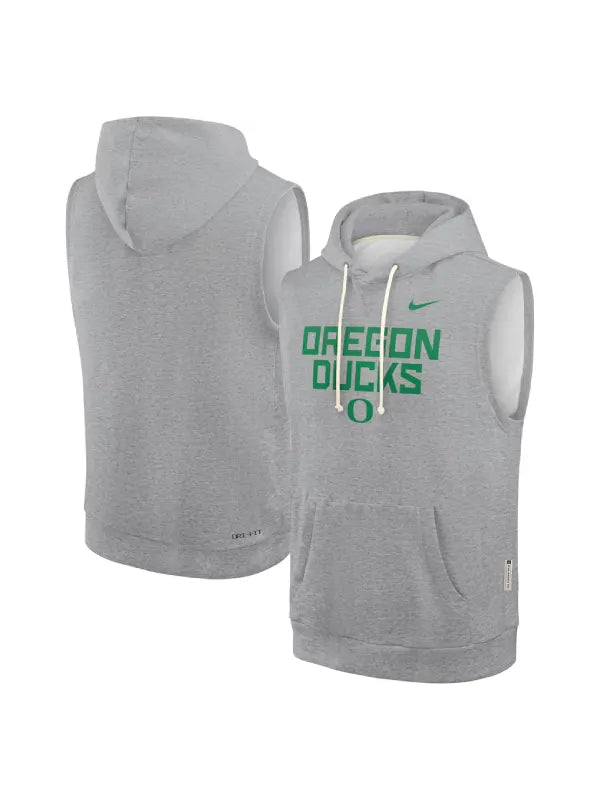 Oregon Ducks Sleeveless Hoodie Grey