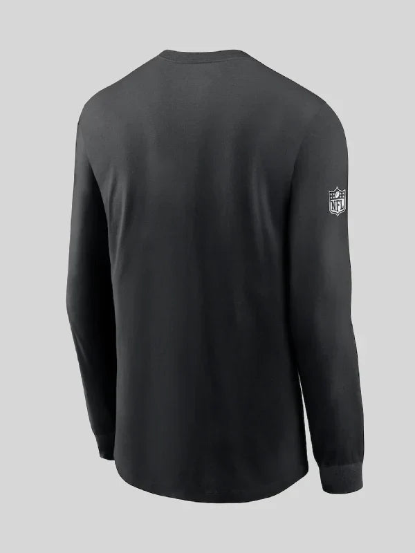 Philadelphia Eagles Nike Black Sideline Performance Long Sleeve T-Shirt