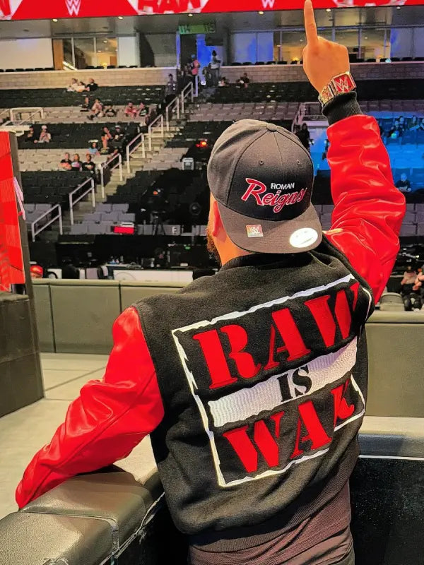 Raw Is War Retro Jacket Black and Red