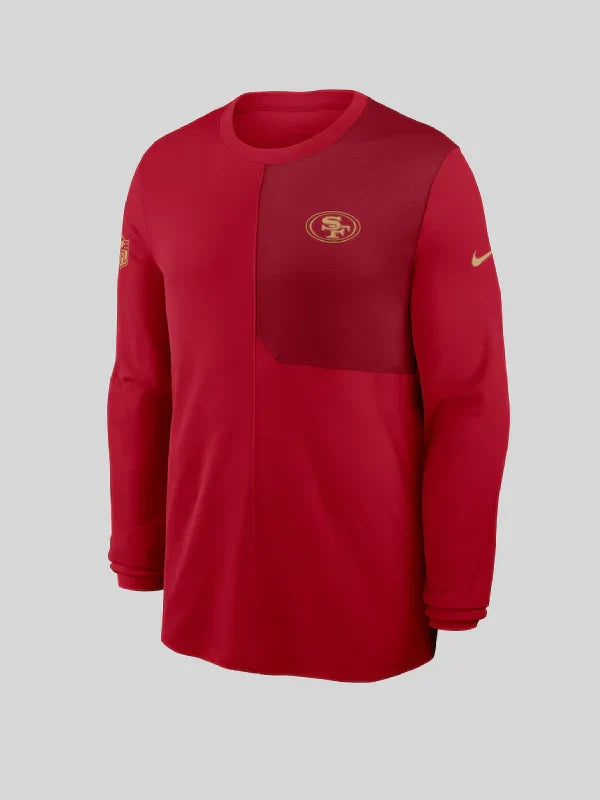 Kyle Shanahan Nike San Francisco 49ers Sideline Coach Dri-FIT Long Sleeve Shirt