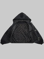 Shige 15oz Canvas Clasp Hooded Bomber Jacket Black