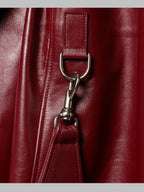 Shiny Red Leather Gucci Trench Coat