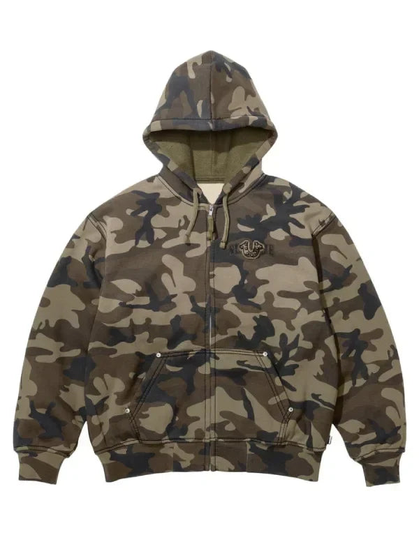 Supreme True Religion Camo Zip Up Hoodie