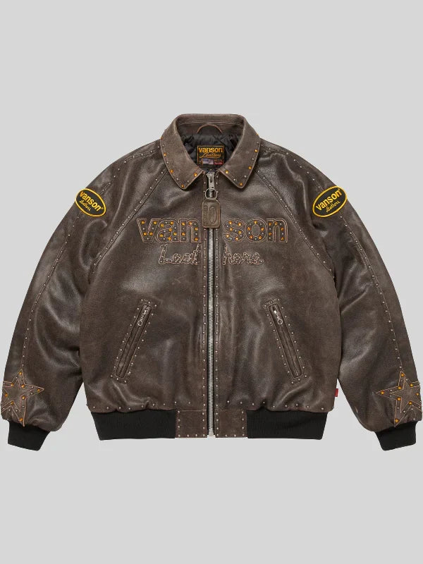 Supreme Vanson Leathers B.B Simon Brown Jacket