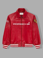 ald porsche leather jacket red