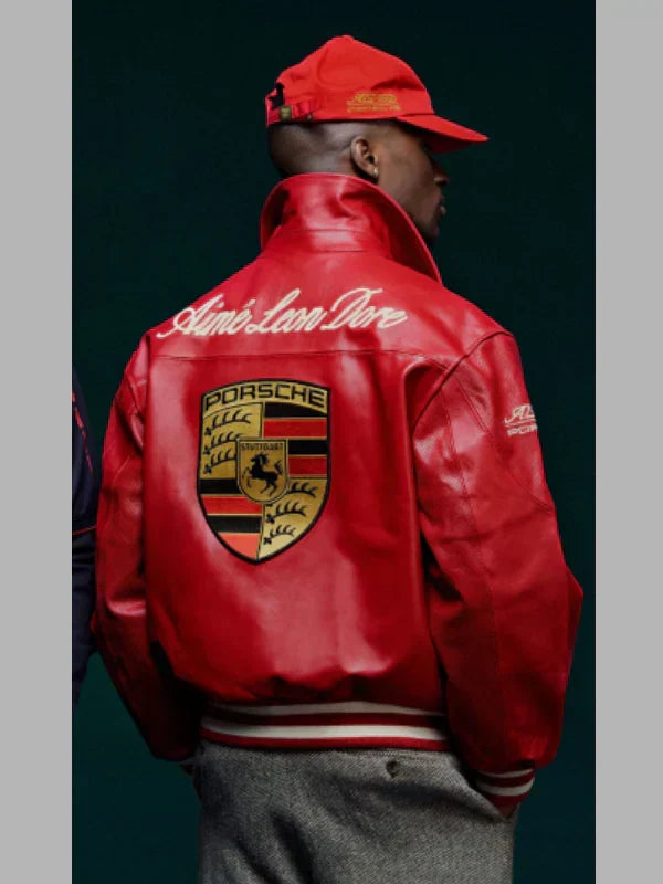 porsche aime leon dore leather jacket