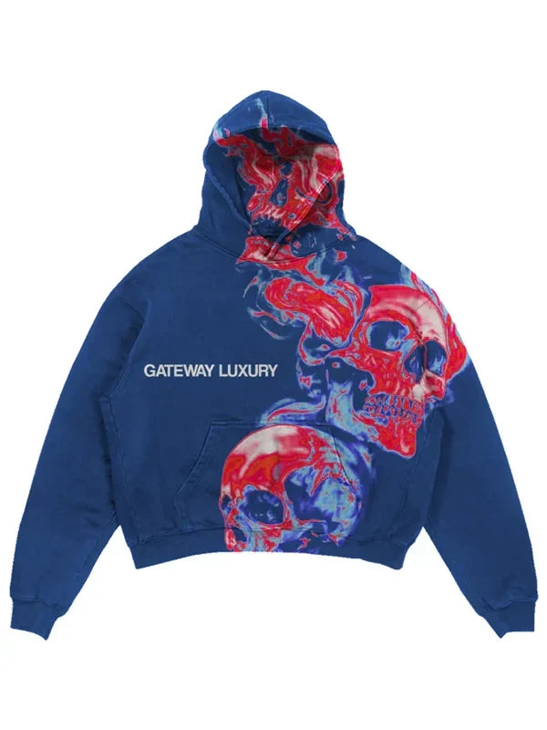skully blue menace hoodie